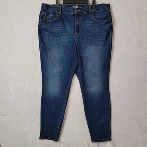 Terra & Sky Women’s Plus Size 22W High Rise Skinny Jeans Dark Wash Stretch